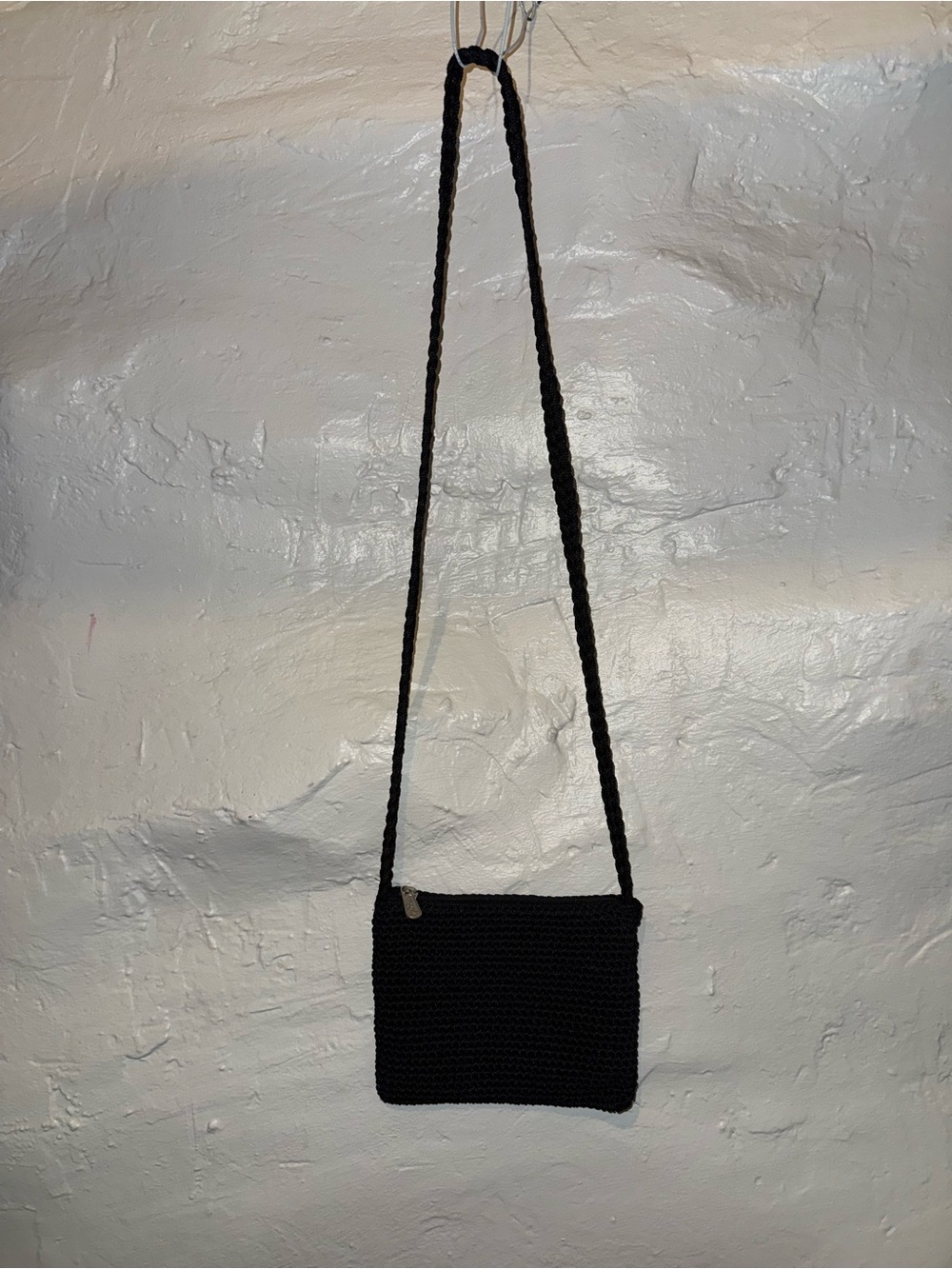 The Sak Black Woven Crochet Crossbody Bag